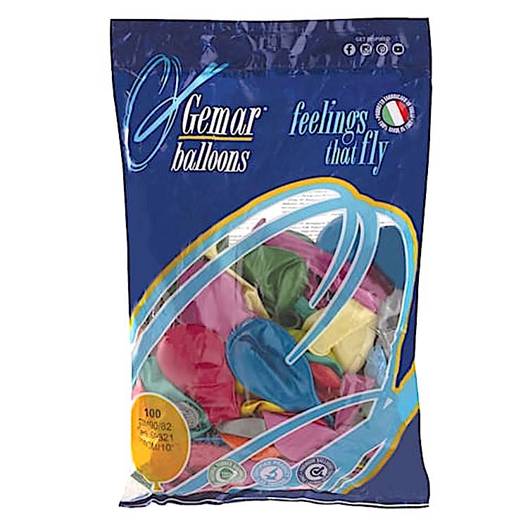 Шары воздушные 10&quot; (25 см), комплект 100 шт., 12 цветов металлик — картинка 2