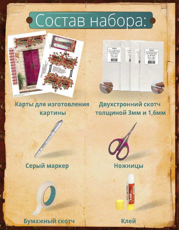 Набор папертоль «Балкон. Италия» 18x48 см — картинка 3