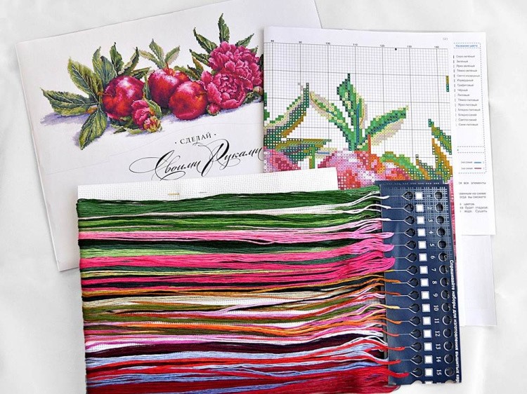 Набор для вышивания «Яблоки и пионы» — картинка 4