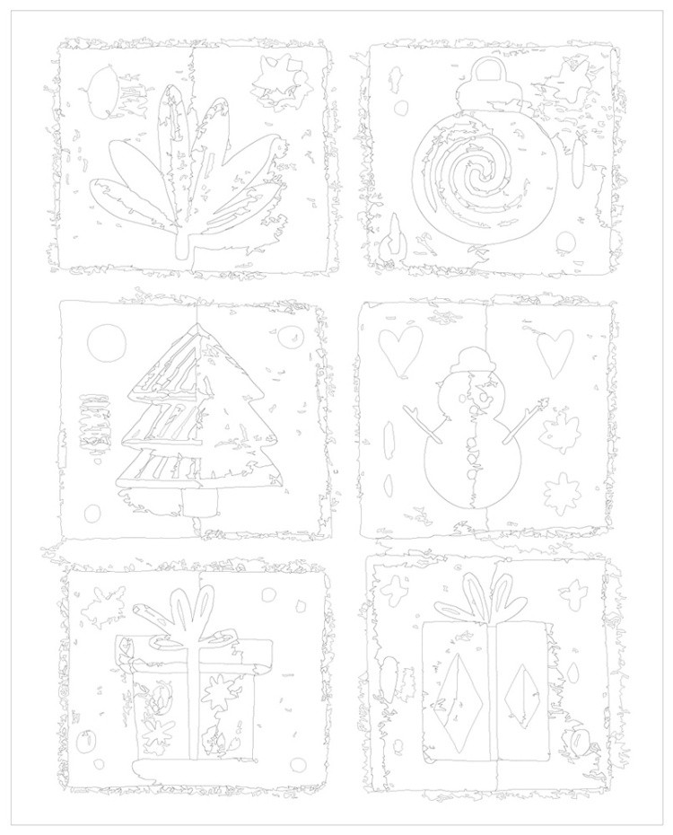 Картина по номерам Новогодняя елка подарки и снеговик арт — картинка 3