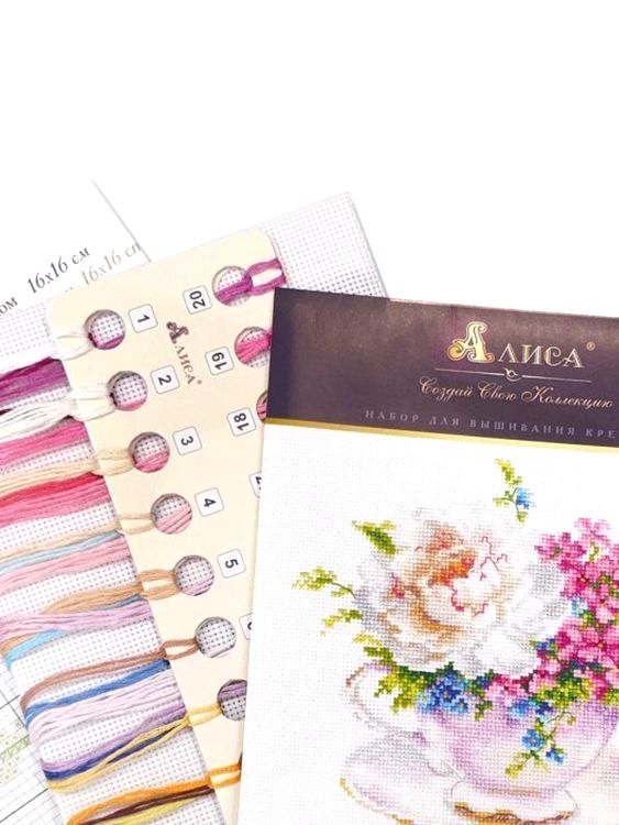 Набор для вышивания «Легкие краски утра. Чашечка с пионом» — картинка 3
