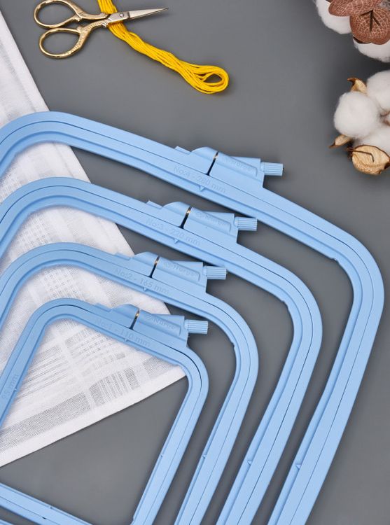 Пяльцы пластиковые прямоугольные с винтом №3, 22х19,5 см Nurge — картинка 4