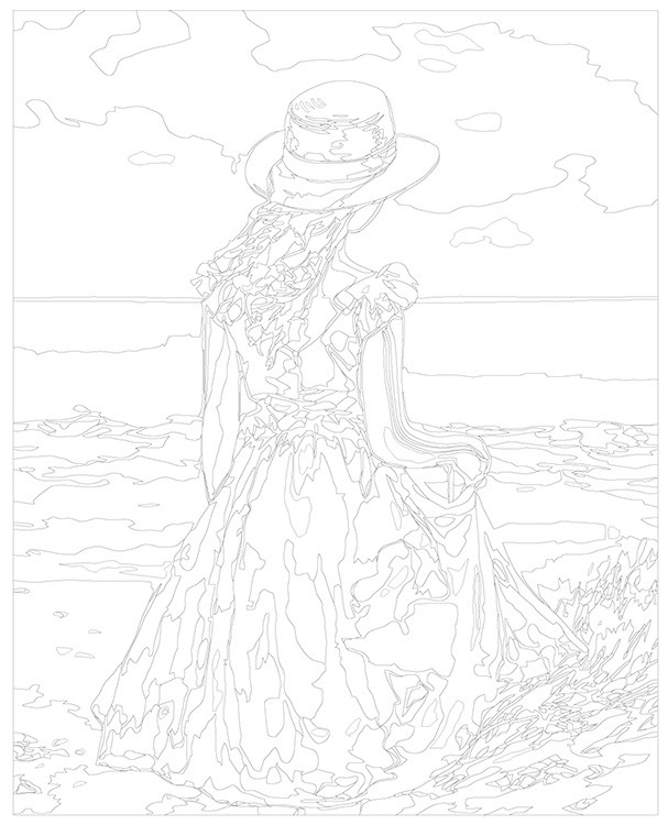 Картина по номерам «Море: Девушка в платье на берегу» — картинка 3