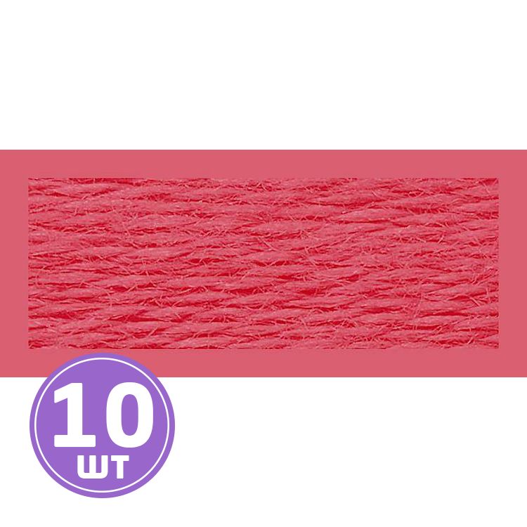 Нитки мулине (шерсть/акрил), 10 шт. по 20 м, цвет: №124 розовый, Риолис