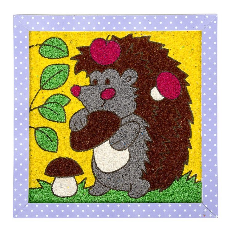 Песочная фреска «Запасливый ежик» — картинка 2