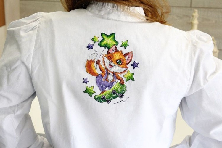 Набор для вышивания «Лисенок-скейтбордист» — картинка 3