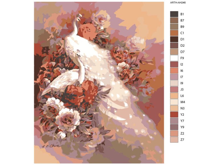 Картина по номерам «Белые павлины» — картинка 2