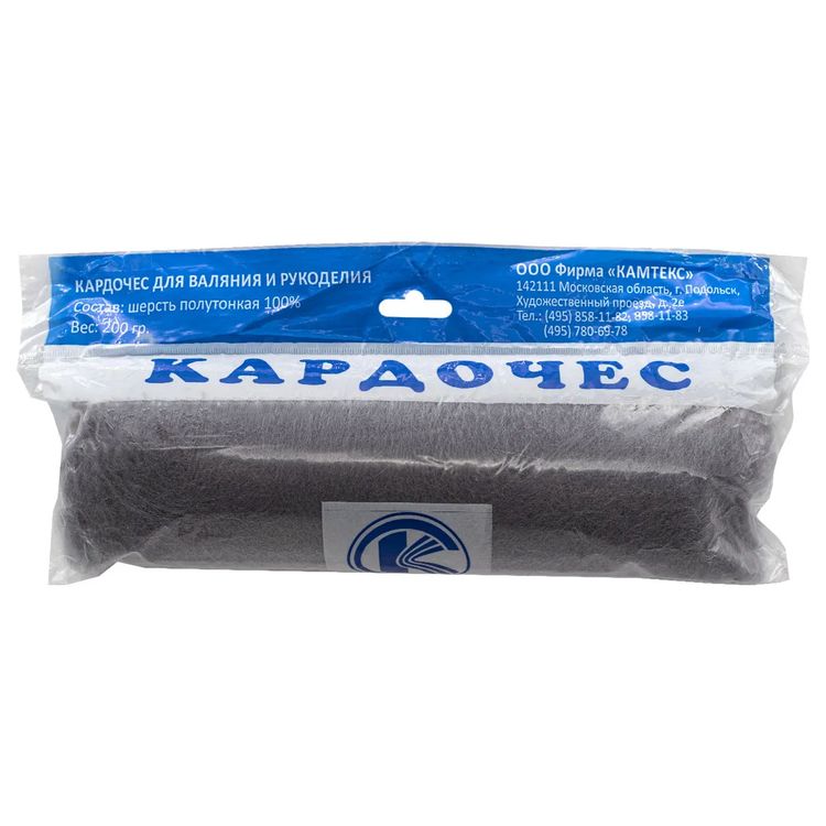 Шерсть для валяния Камтекс Кардочес Mini, цвет: №168 светло-серый, 100 г — картинка 2