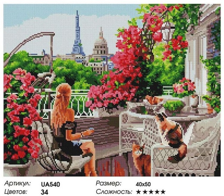 Алмазная вышивка «Утро в Париже» — картинка 2