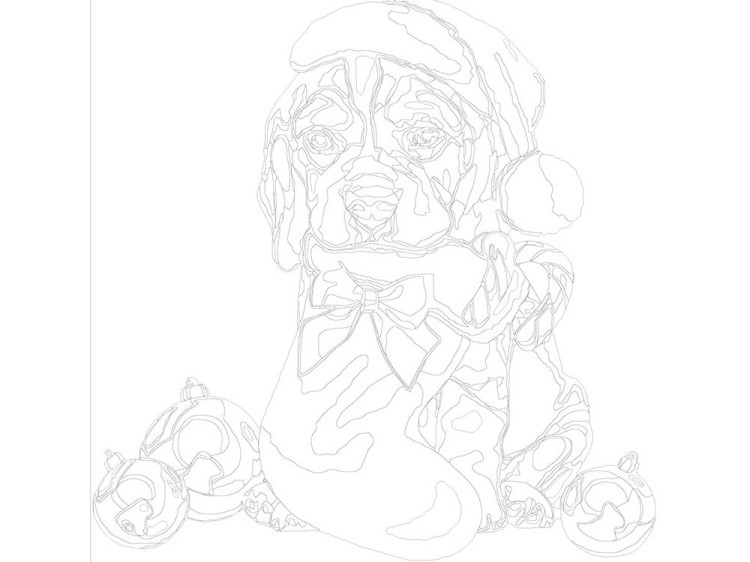 Картина по номерам «Рождественский щенок» — картинка 3