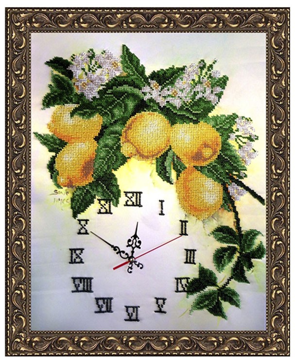 Набор вышивки бисером «Часы с лимонами» — картинка 2