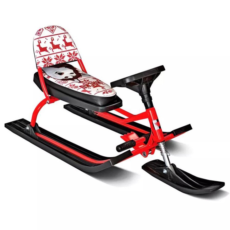 Снегокат детский 104 Comfort Хаски со спинкой (красный) — картинка 9