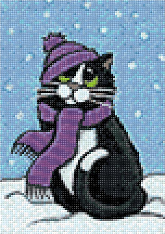 Алмазная вышивка «Зимний кот» — картинка 2