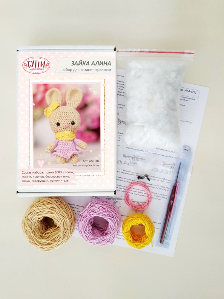 Набор для вязания крючком «Зайка Алина» — картинка 3