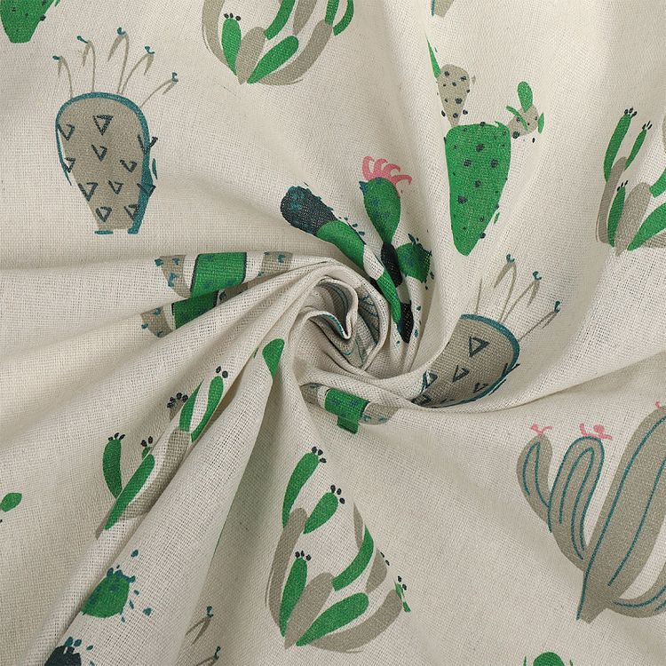 Ткань Лен, 140 г/м², 5 м x 150 см, цвет: белый, растительный принт, TBY — картинка 3