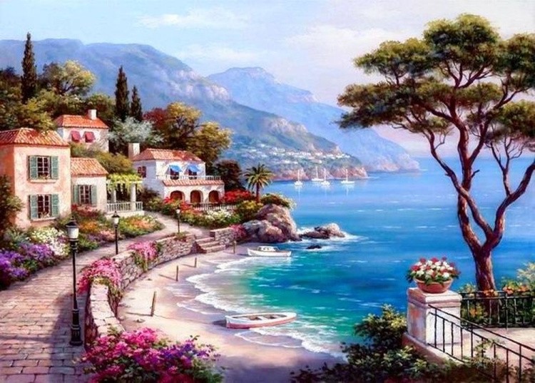 Алмазная вышивка «Вид на горы» — картинка 2