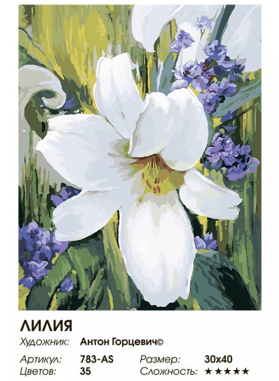 Картина по номерам «Лилия» — картинка 2