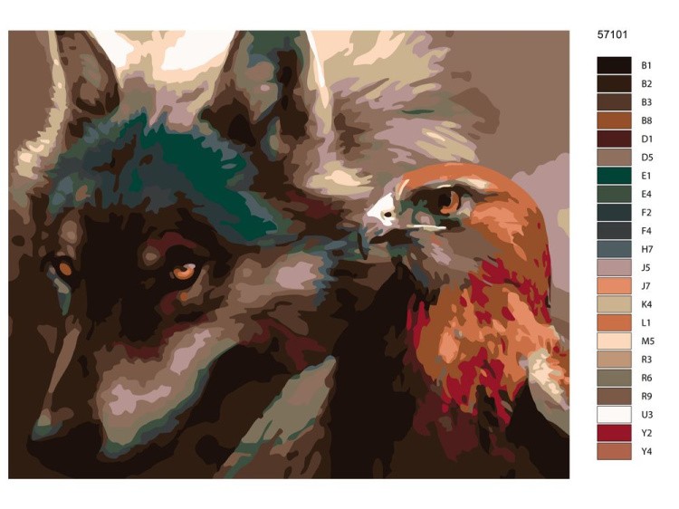 Картина по номерам «Волк и орёл» — картинка 2