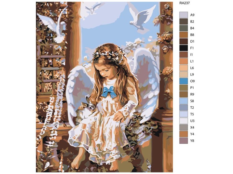 Картина по номерам «Девочка-aнгeл» — картинка 2