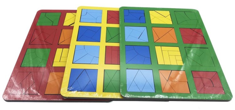 Развивающее пособие из дерева «Сложи квадрат» Б.П.Никитин 3 ур. (макси) — картинка 3