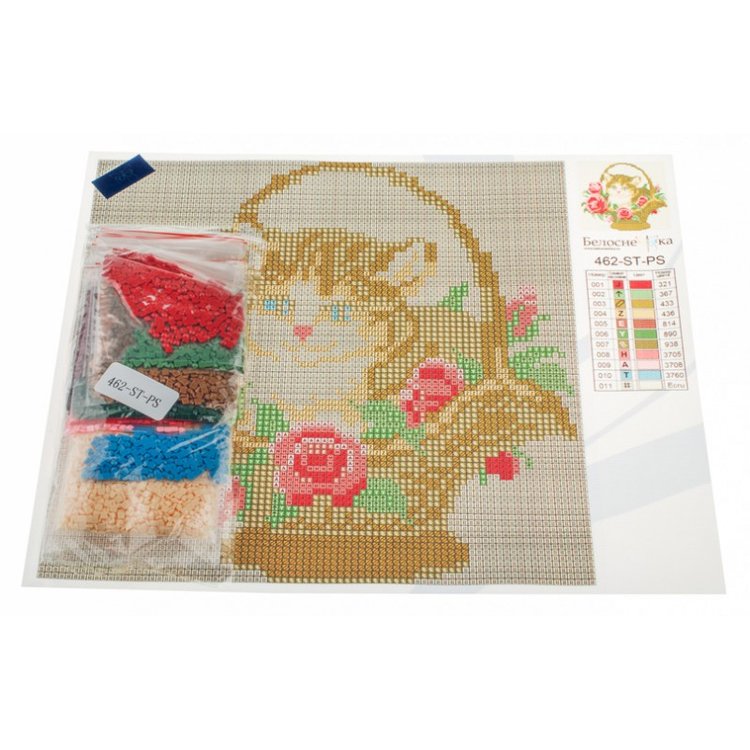 Алмазная вышивка «Котенок в корзинке» — картинка 3
