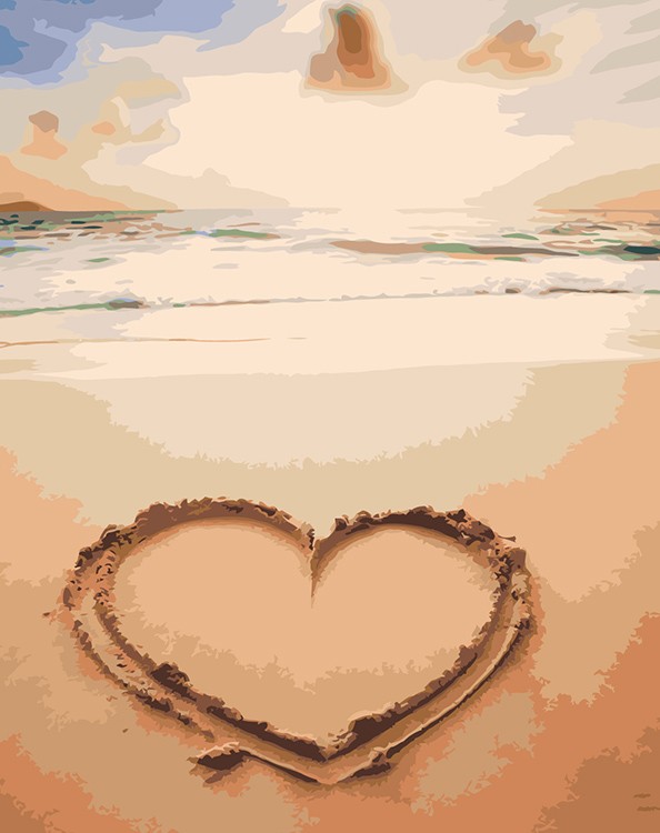 Картина по номерам «Море: Сердце на пляже»