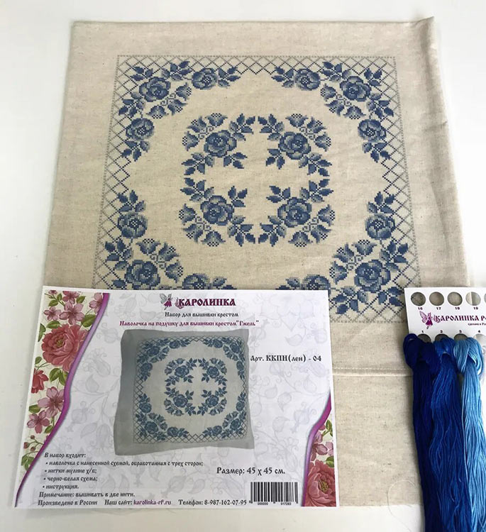 Набор для вышивания «Гжель. Наволочка» — картинка 2