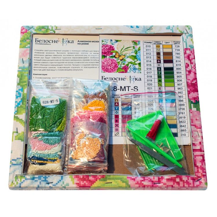 Алмазная вышивка «Гортензии и бабочки» — картинка 3