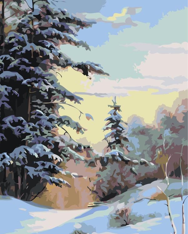 Картина по номерам «Зимний лес»
