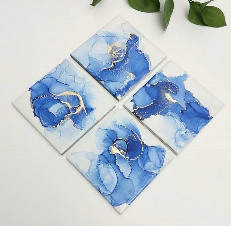 Набор для рисования алкогольными чернилами, 4 планшета, Art Blong — картинка 4