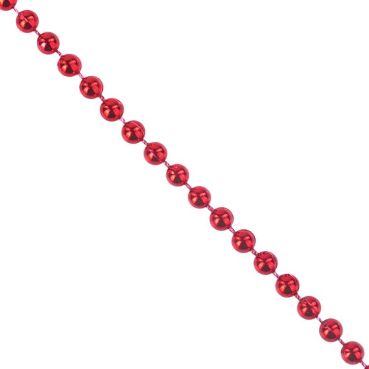Бусы елочные, диаметр 4 мм, длина 2,7 м, красные — картинка 2