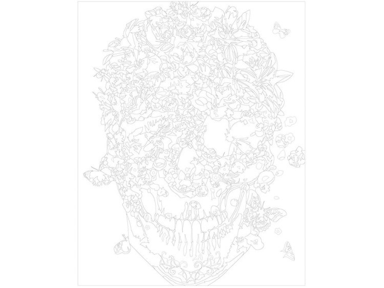 Картина по номерам «Цветочный череп» — картинка 3