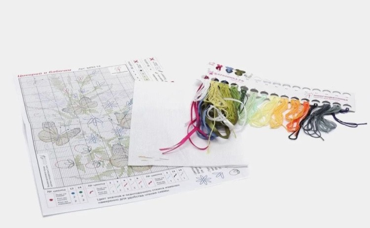 Набор для вышивания «Цикорий и бабочки» — картинка 2