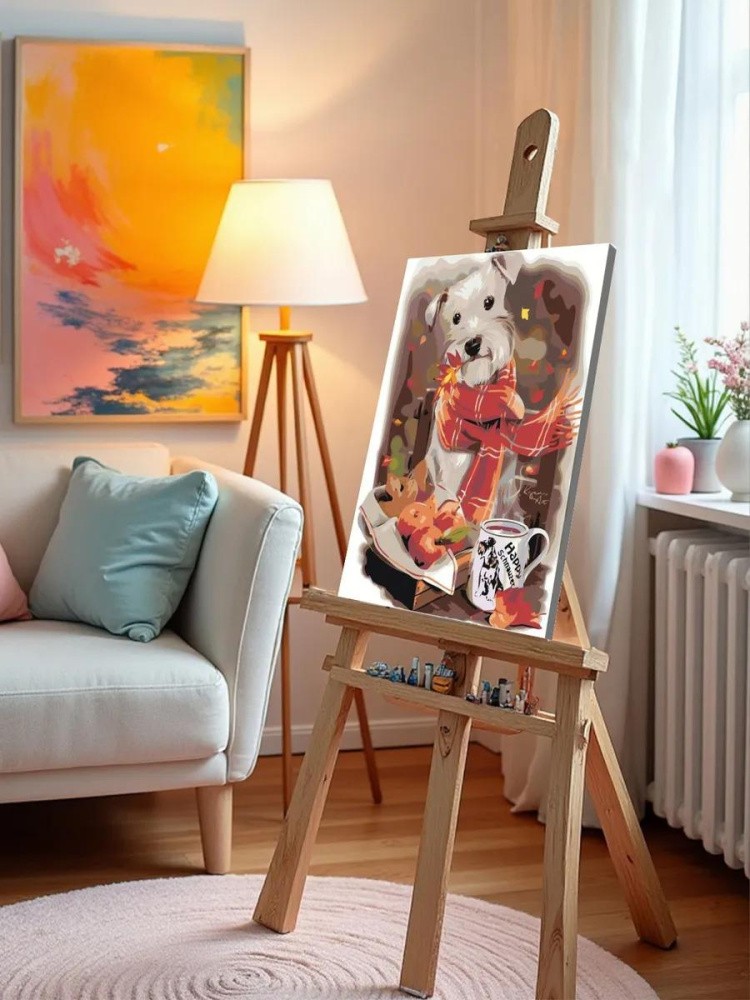 Картина по номерам «Счастливый шнауцер» — картинка 10