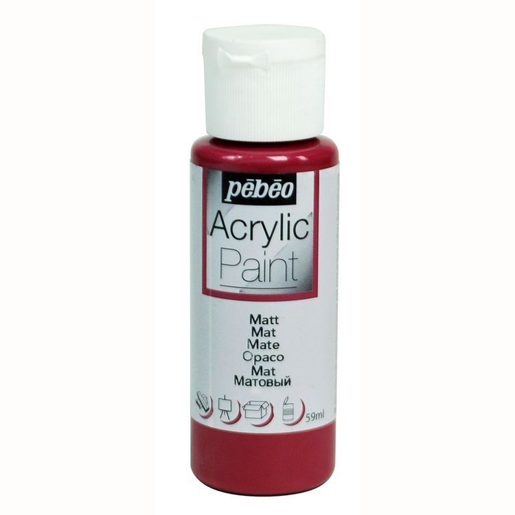 Краска акриловая Pebeo Acrylic Paint декоративная матовая (Сливовый), 59 мл