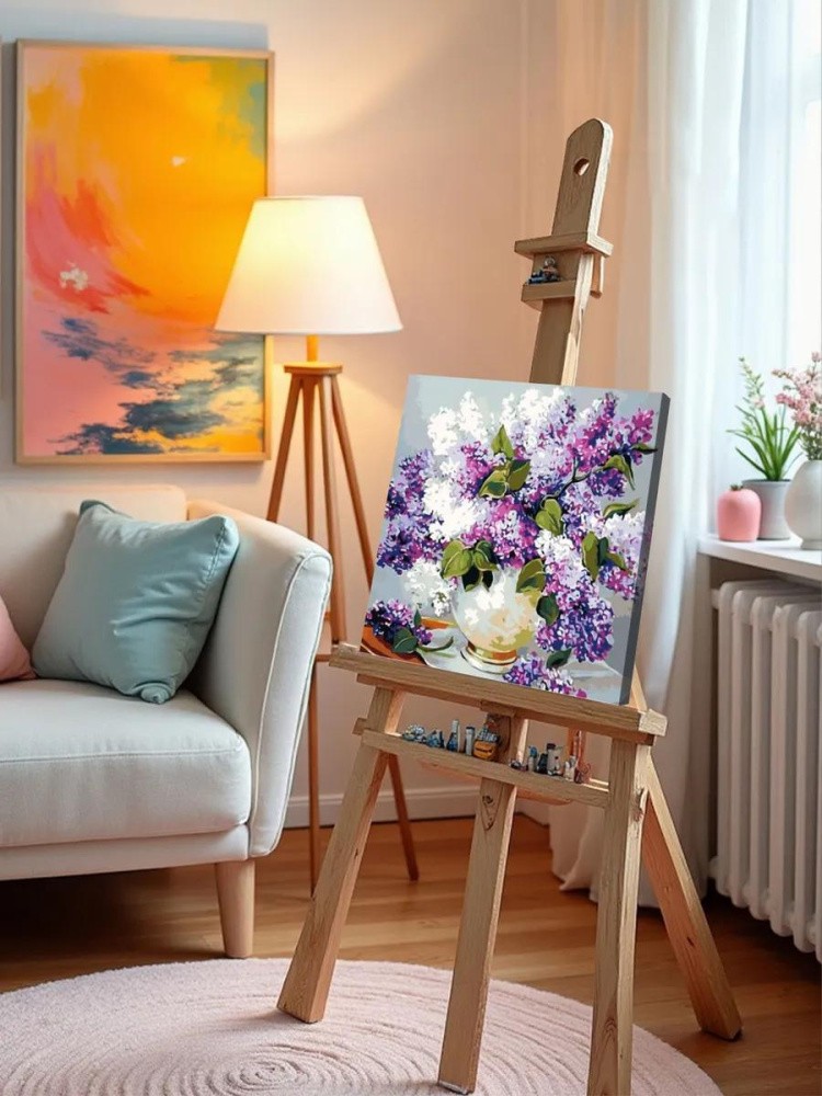 Картина по номерам «Сирень в вазе» — картинка 10