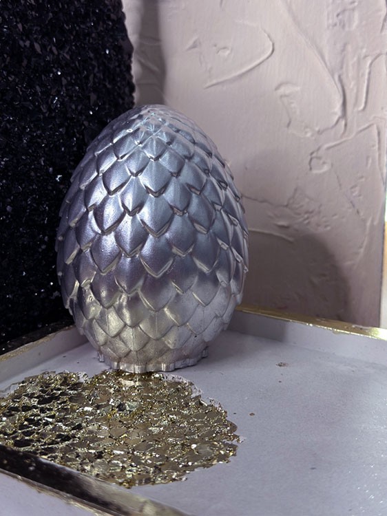 Силиконовый молд - Свеча яйцо дракона, d7x9 см, 1 шт. — картинка 3