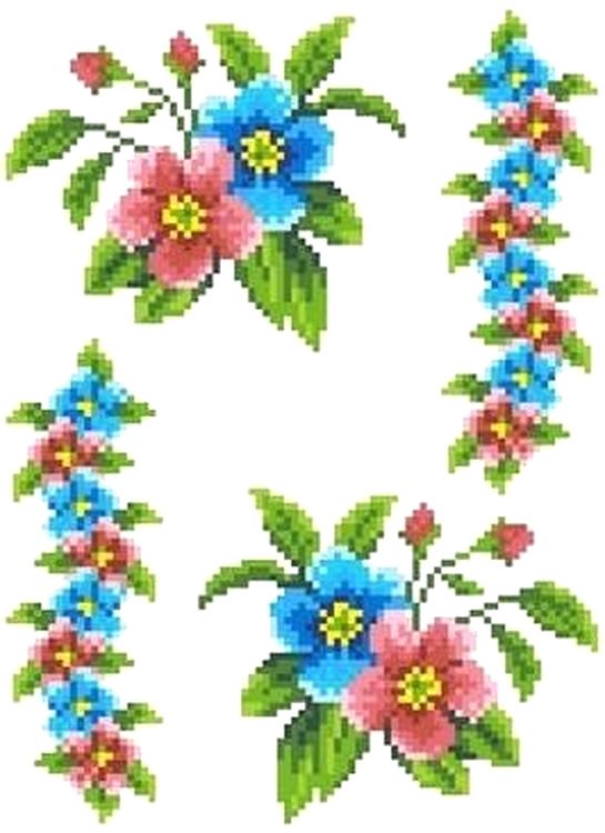 Рисунок на ткани «Букет семицветов»