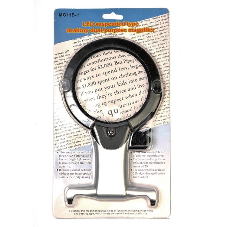 Лупа универсальная с подсветкой, 2Х, 6Х, Maxwell — картинка 3