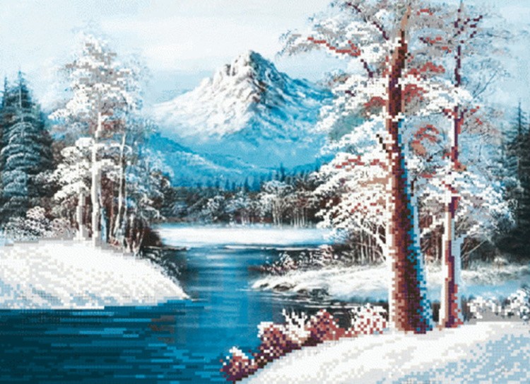 Рисунок на ткани «Зима в лесу»