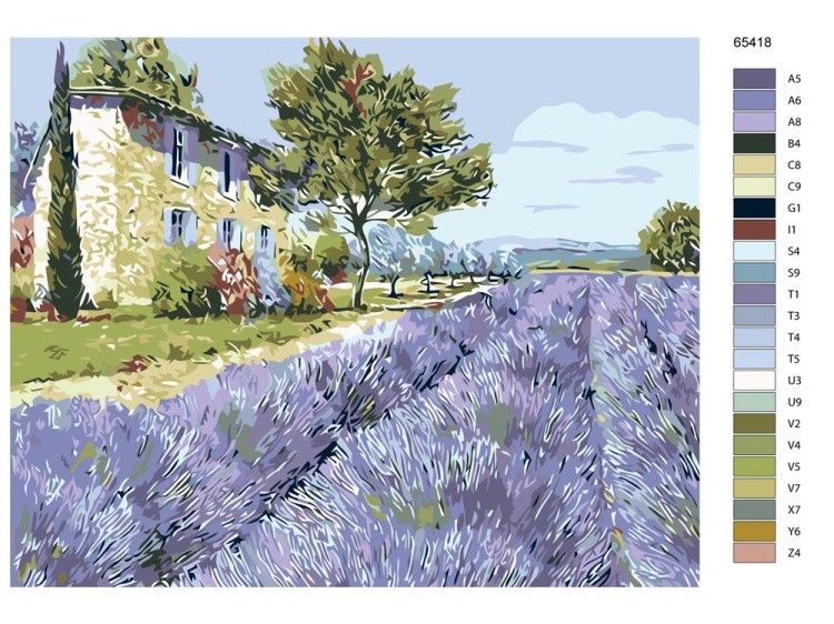 Картина по номерам «Лавандовое поле» — картинка 2