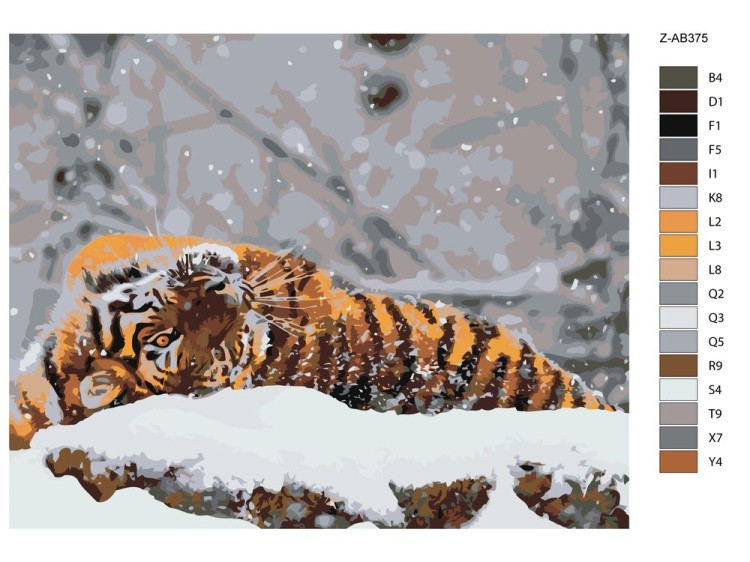 Картина по номерам «Тигр на снегу» — картинка 2