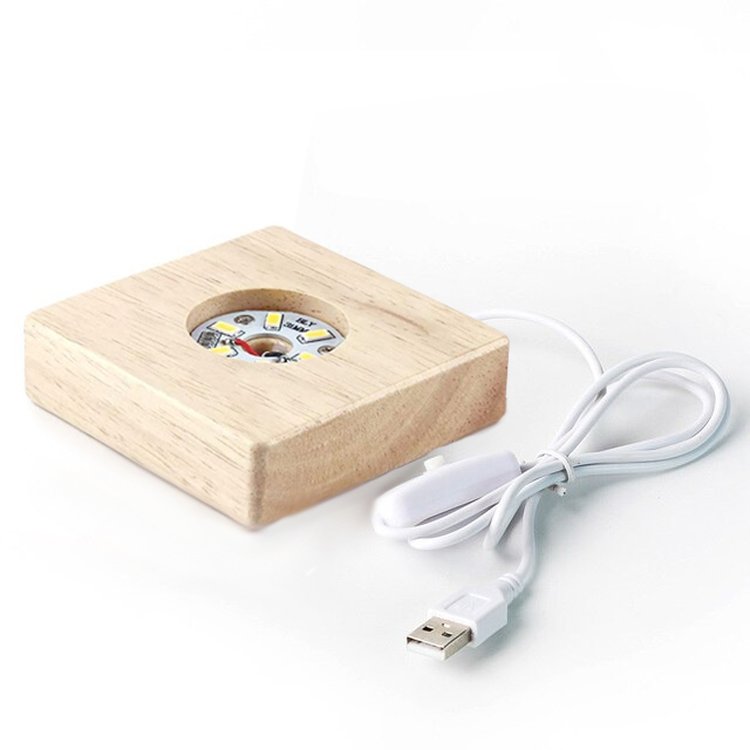 Деревянная основа для лампы - квадратная 1 шт. — картинка 2