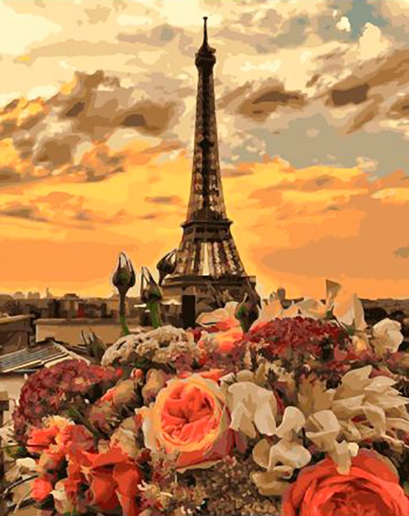 Картина по номерам «Сумеречный Париж»