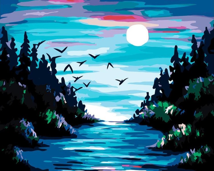 Картина по номерам «Лунная ночь»