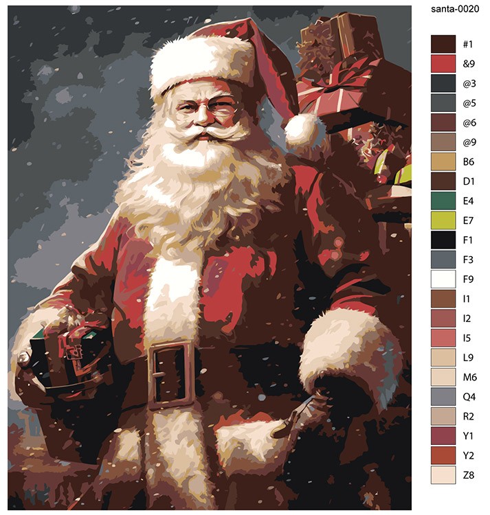 Картина по номерам «Новогодняя: Дед Мороз с подарками 4» — картинка 2