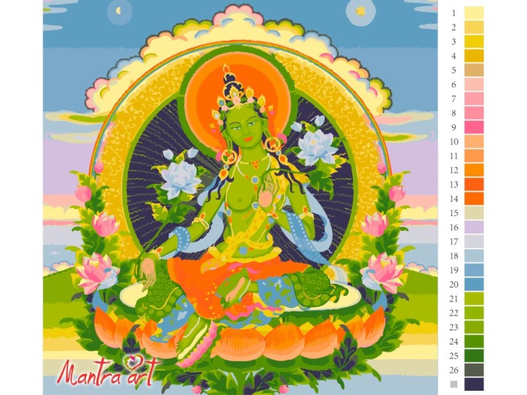 Картина по номерам «Зеленая Тара» — картинка 2