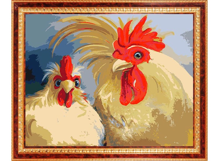 Картина по номерам «Кочет и курица» — картинка 2