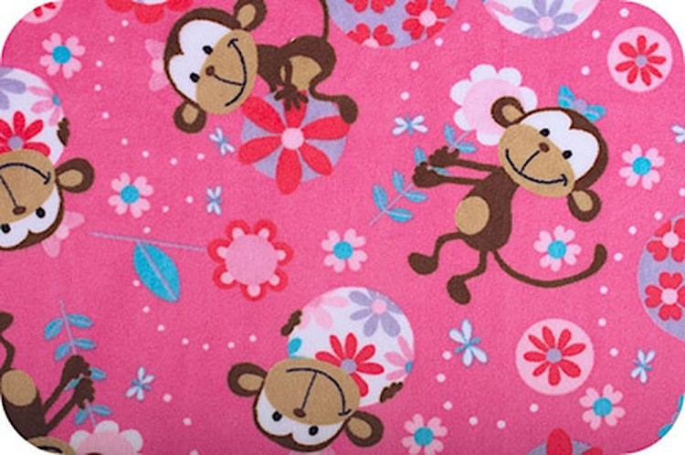 Плюш FUNKY MONKEY CUDDLE, 48x48 см, 440 г/м2, 100% полиэстер, цвет: fuchsia принт, Peppy