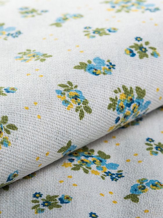 Ткань лен, 140 г/м², 30% лен, 70% хлопок, 3 м, ширина 150 см, цвет: цветочный принт, TBY — картинка 2